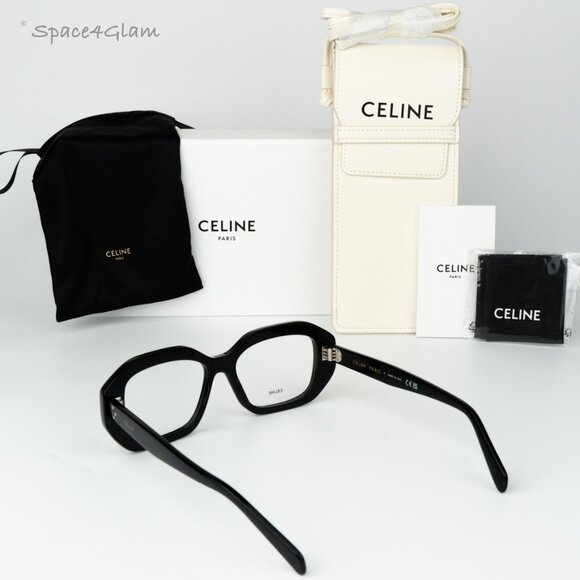 Celine Women Eyeglasses Black Demo Rectangle CL50156I 3 DOTS 001 NEW AUTHENTIC - Picture 8 of 8